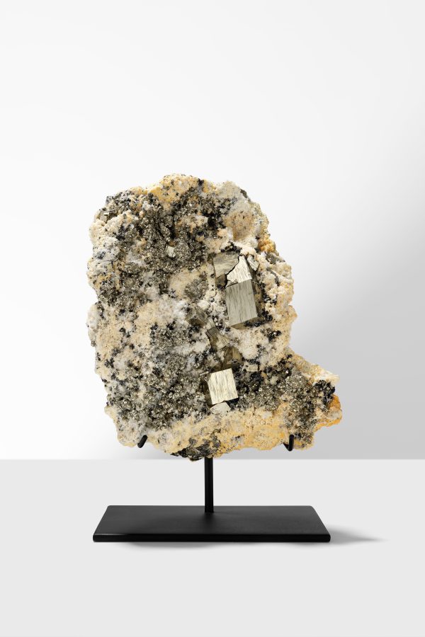 Golden Pyrite, Quartz Calcite specimen