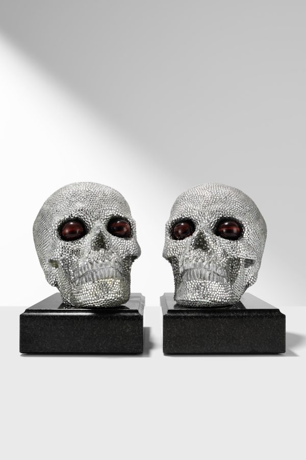 Abstract “Twin Skulls” Book Ends