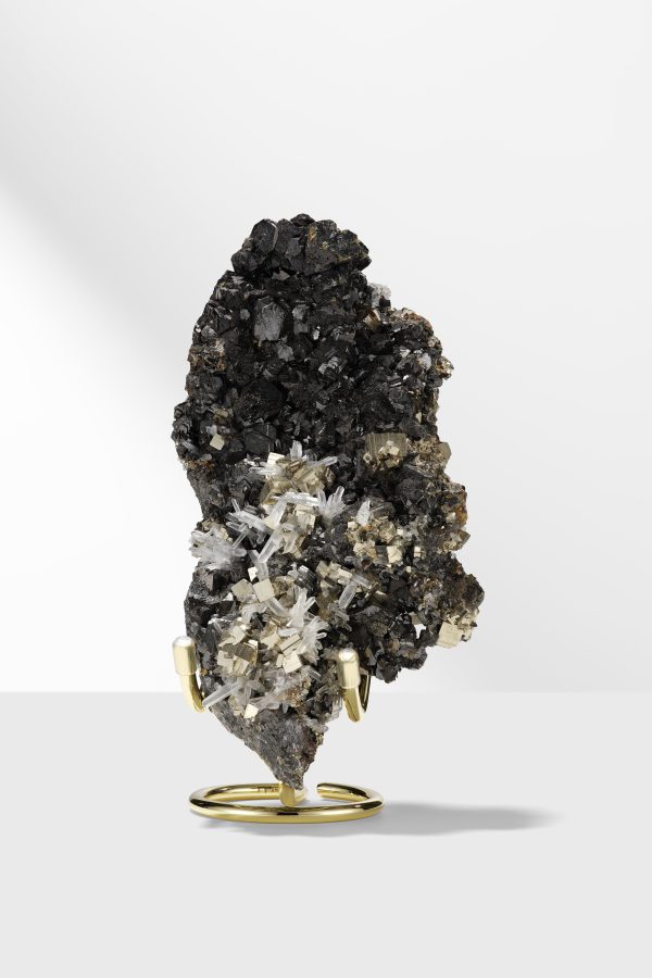 Natural Galena, Pyrite Cubes & Quartz Cluster