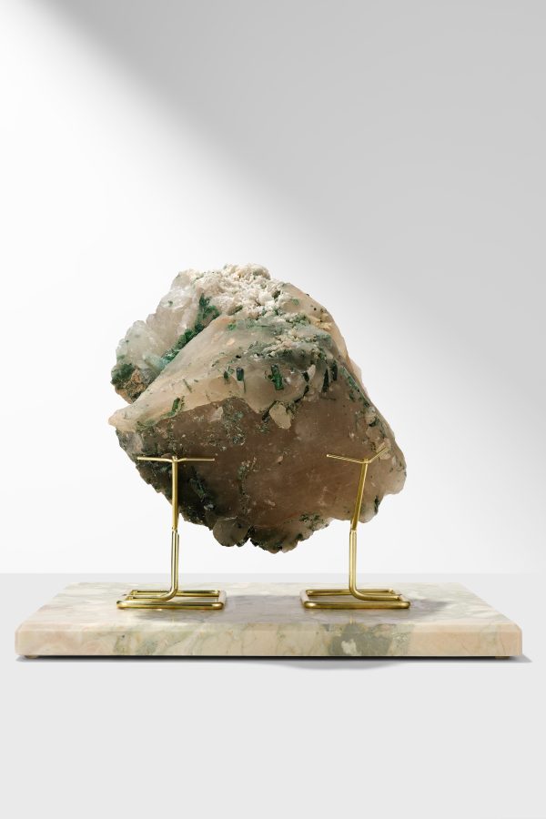 Quartz & Green Tourmaline Specimen