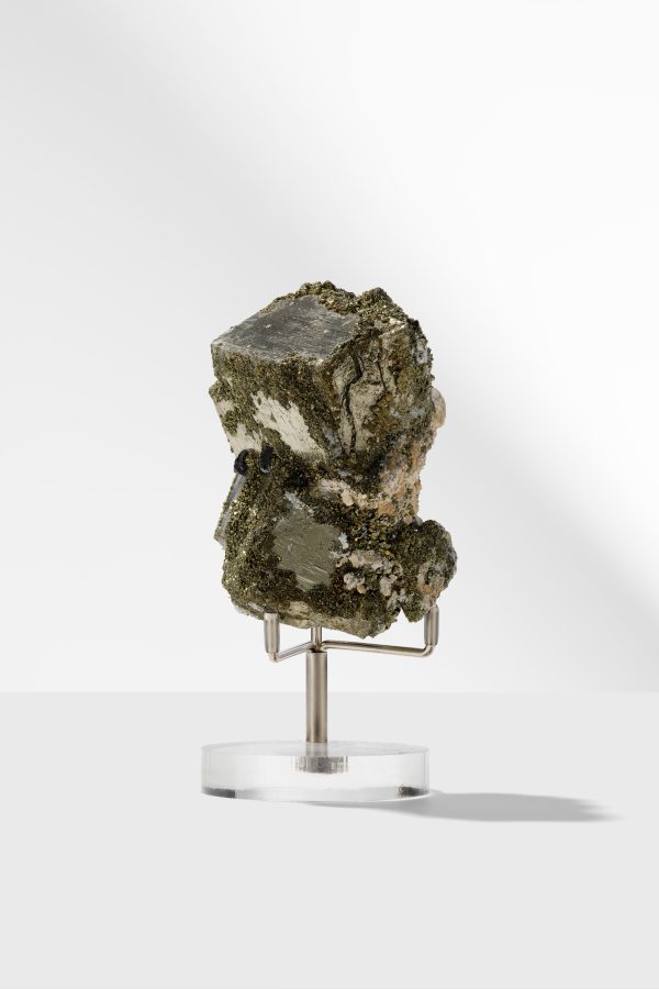 Pyrite Cube, Pyrite Clusters & Calcite Specimen