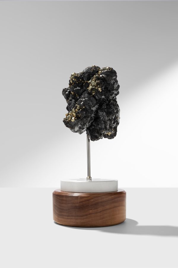 Hematite, Golden Pyrite, Needle point Quartz Specimen