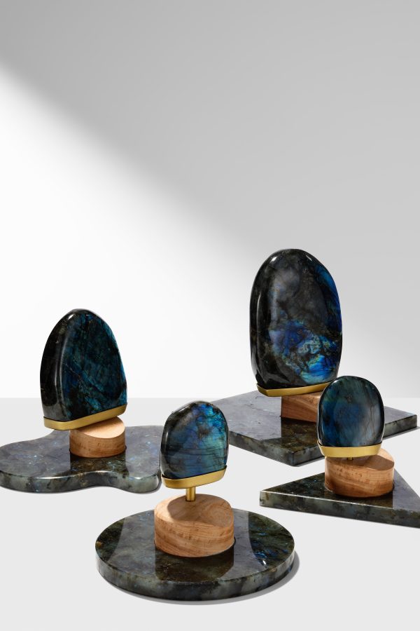 Abstract “Lemurian Blue Curios” set of 4